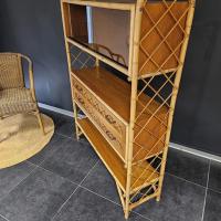 4 etagere bibliotheque en rotin