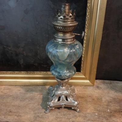 4 lampe a petrole reservoir bleu 1