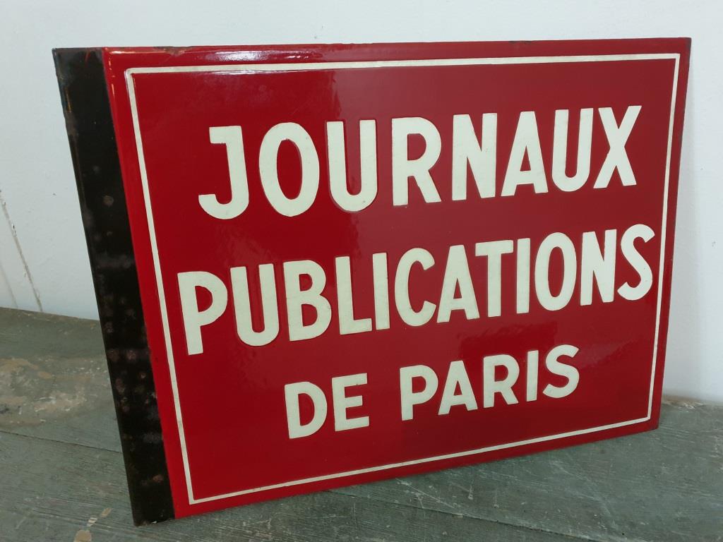 4 plaque emaillee journaux publications de paris