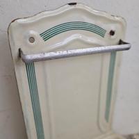 4 porte ustensiles emaille creme et vert