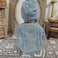 4 poupee gilet bleu en laine