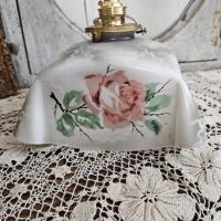 4 suspension opaline blanche decor de rose