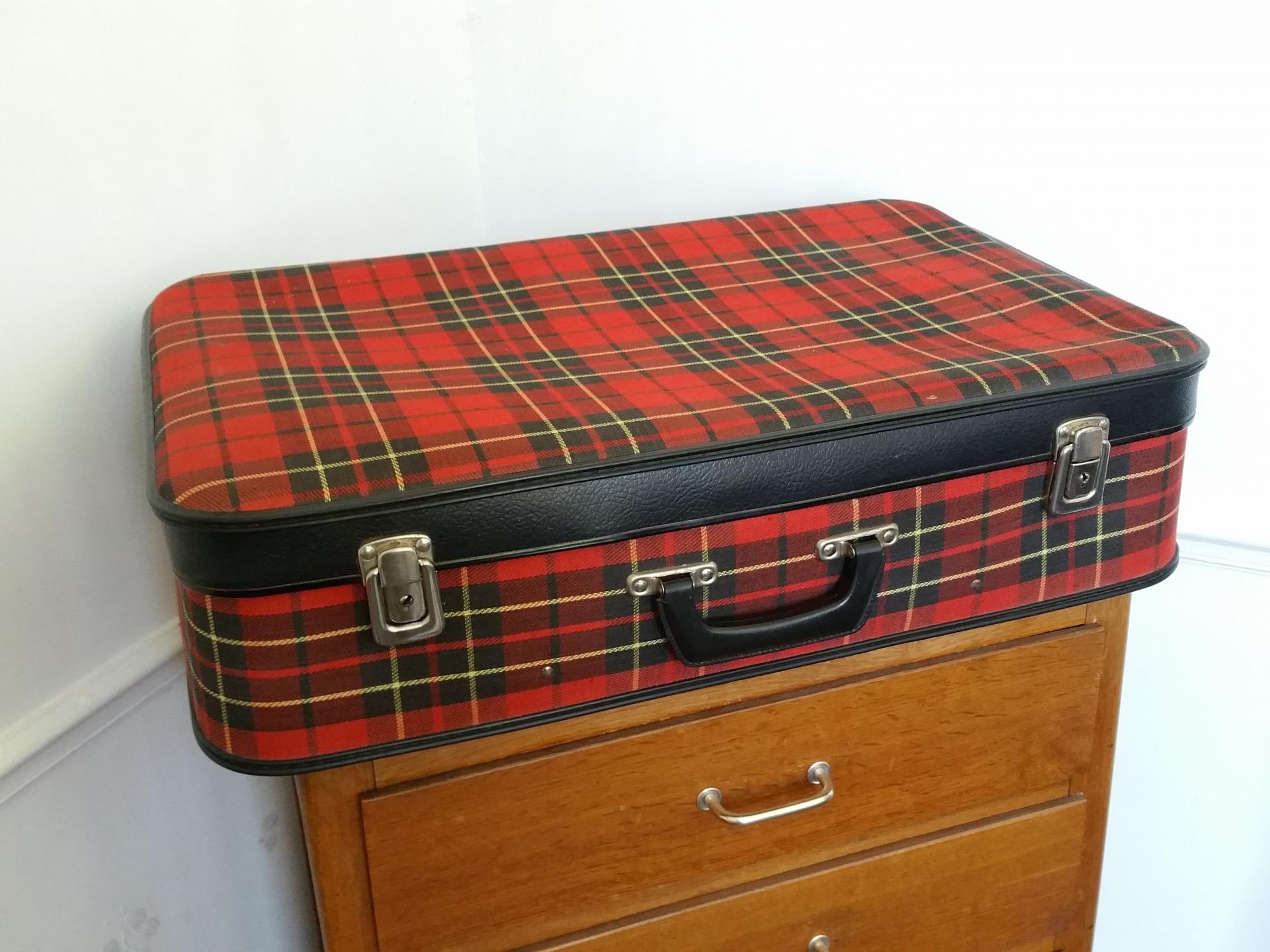 4 valise tissu ecossais