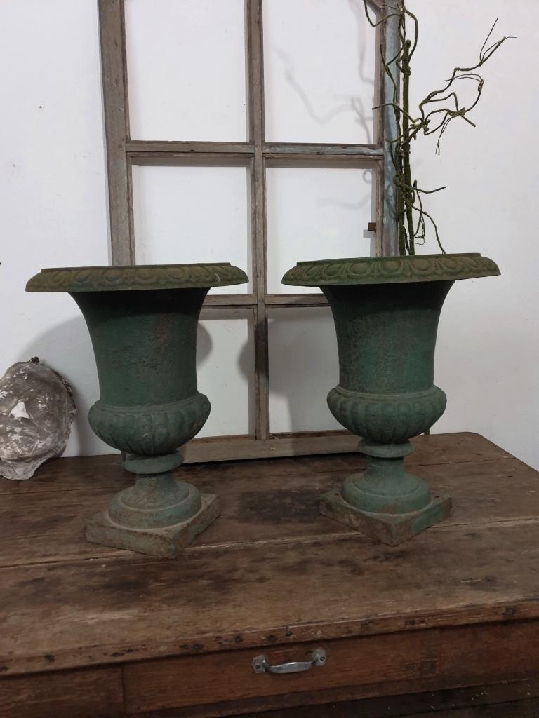4 vase medicis anciens verts