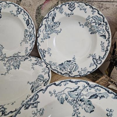 5 assiettes creuses luneville fontainebleau
