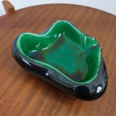 5 cendrier ceramique vert et noir