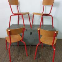 5 chaises d ecole rouge lot a