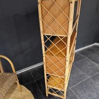 5 etagere bibliotheque en rotin