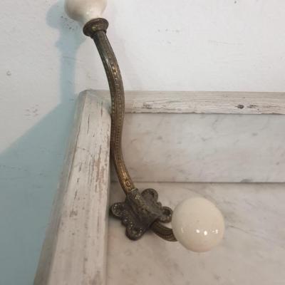 5 patere laiton porcelaine