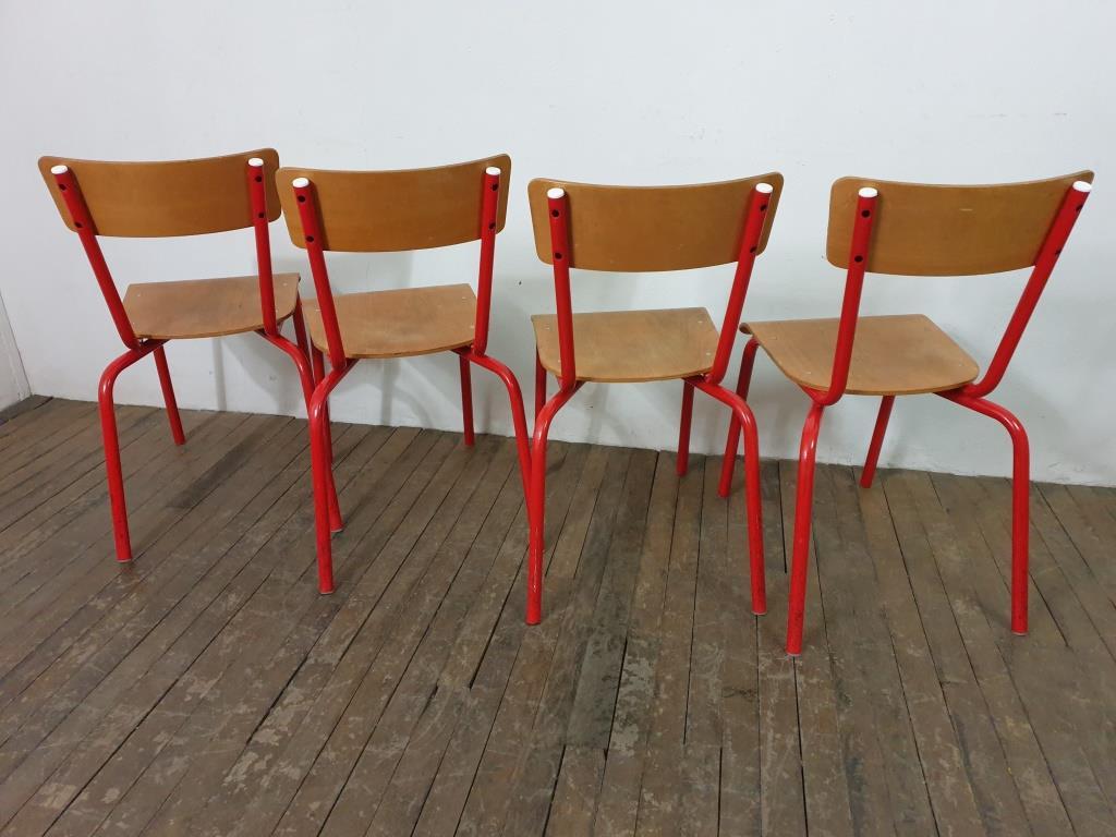 6 chaise d ecole rouge lot e
