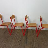 6 chaises d ecole rouge lot b