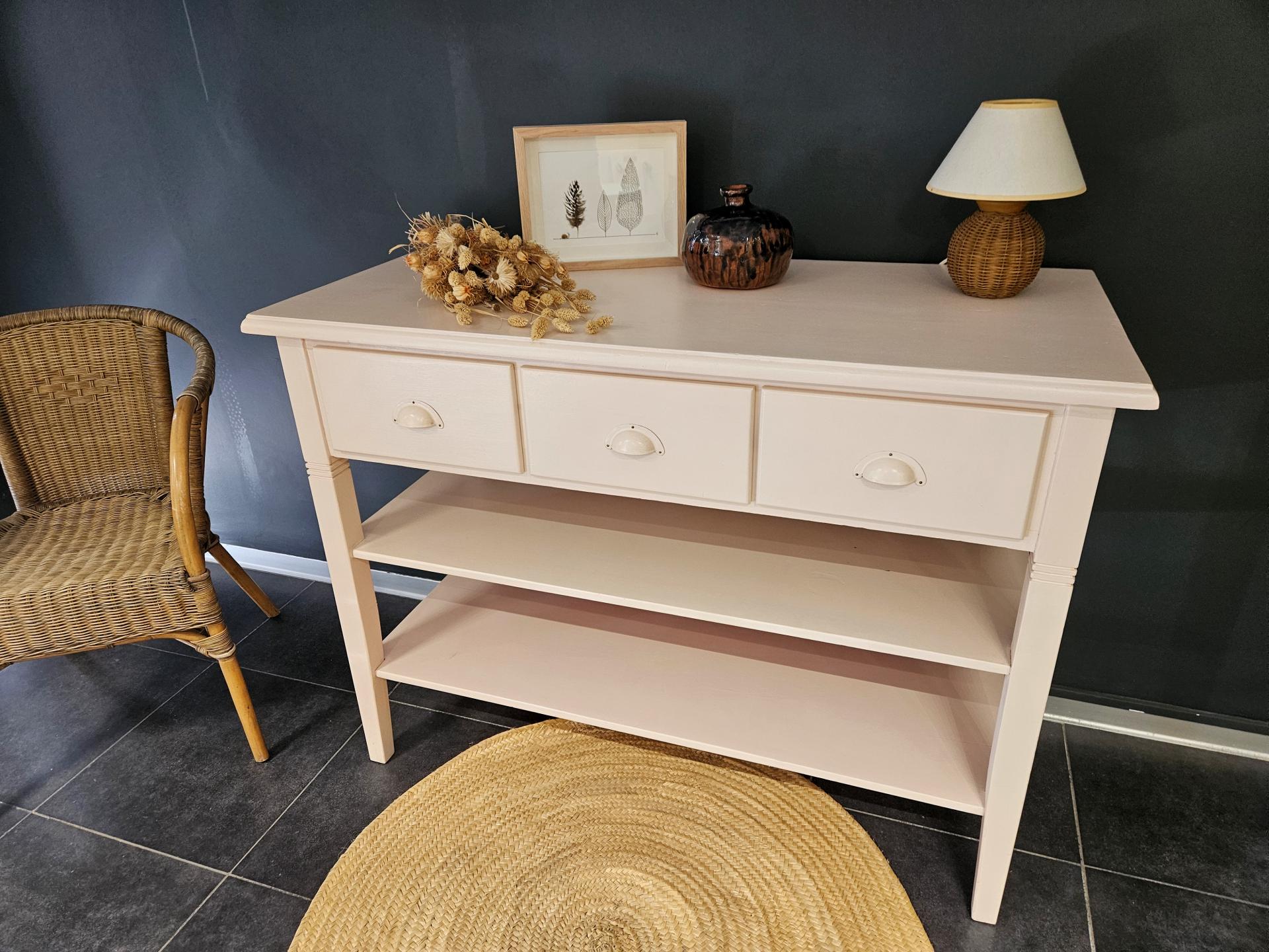 6 commode rose poudre
