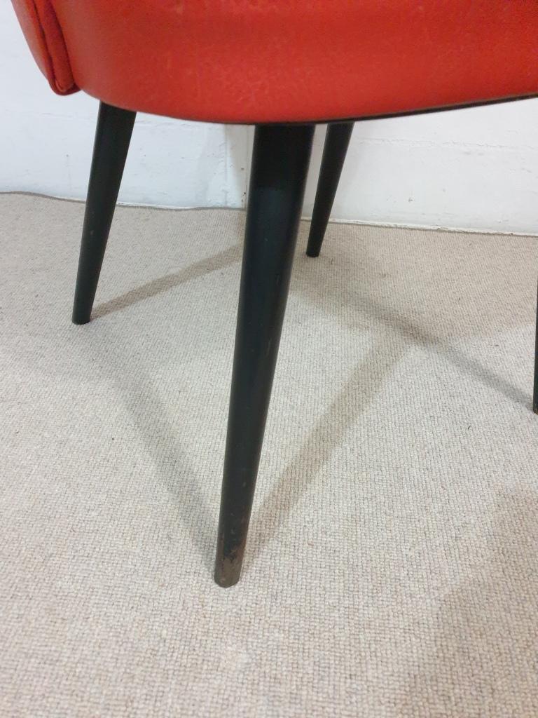 6 fauteuil thonet en cuir rouge