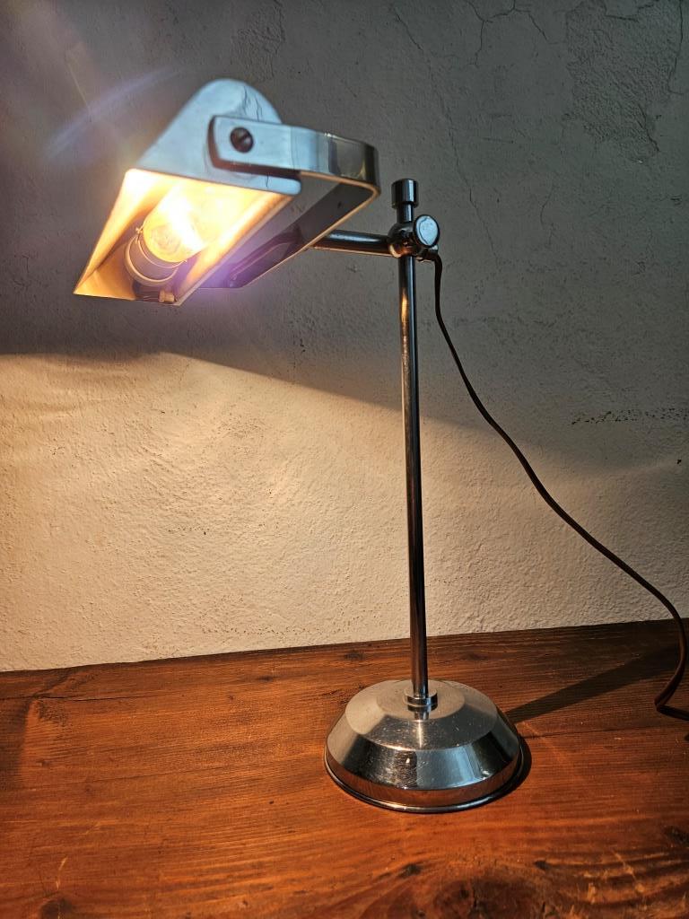6 lampe de bureau chromee art deco 1