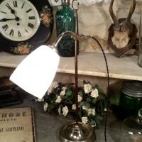6 lampe de table opaline blanche