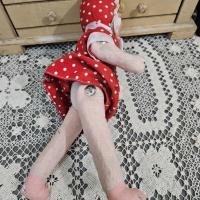 6 poupee rouge pois blancs