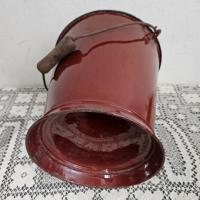 6 seau emaille marron