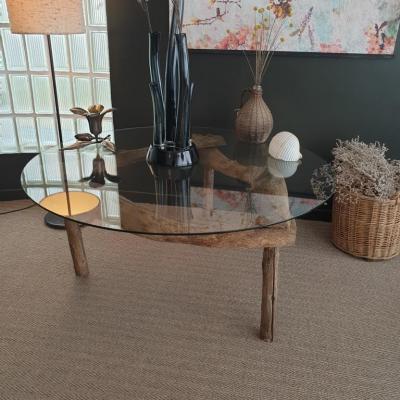 6 table basse en verre bois