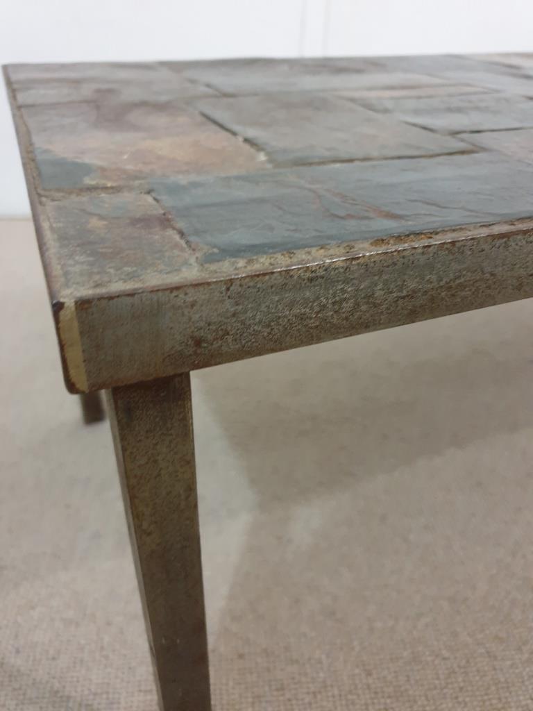 6 table basse metal pierre