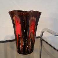 6 vase vallauris marron rouge