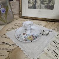 7 bougeoir emaille fleuri