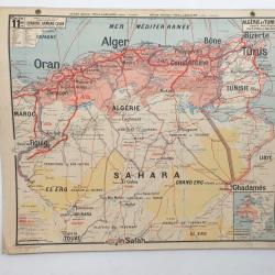 Carte Géographique Scolaire - Algérie et Tunisie -