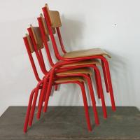 7 chaises d ecole rouge lot a