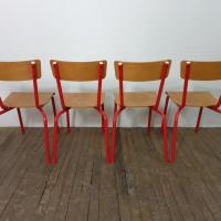 7 chaises d ecole rouge lot b