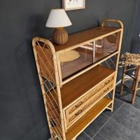 7 etagere bibliotheque en rotin