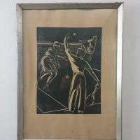 7 linogravure tennis