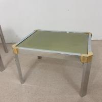 7 table gigognes metal chrome dore