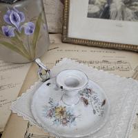 8 bougeoir emaille fleuri