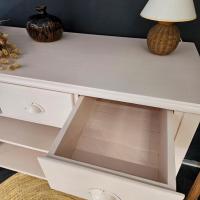 8 commode rose poudre
