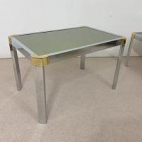 9 table gigognes metal chrome dore