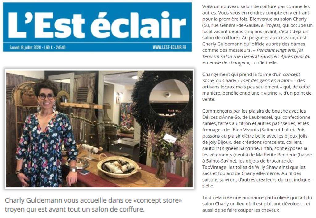 Article journal l est eclair charly